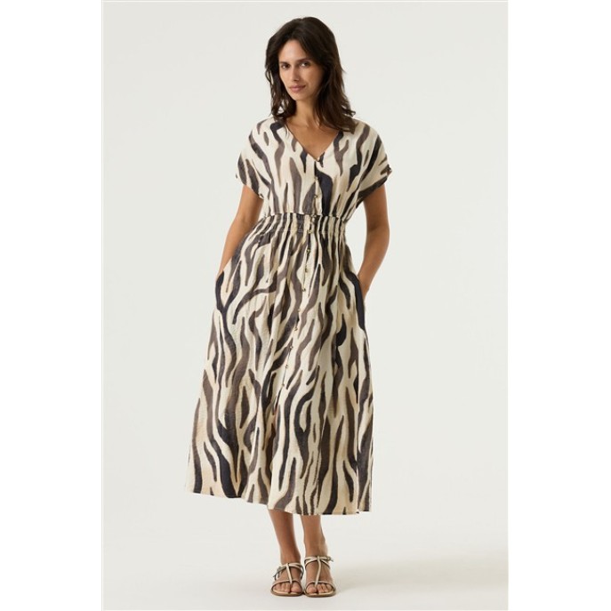 Garcia Jurk Tijger print Q260080 Turtledove 2 Bruin Garcia Jurk Tijger print Q260080 Turtledove 2 Bruin